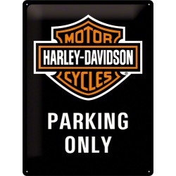 Placa metalica - Harley Davidson Parking Only - 30x40 cm